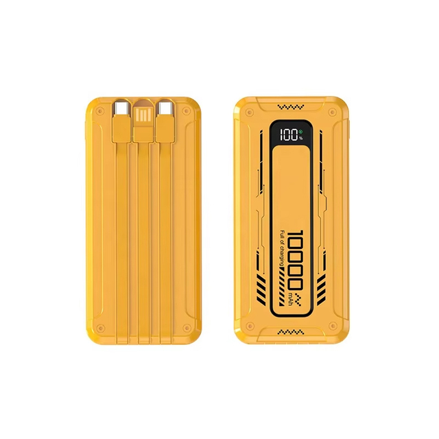 Customized Printing Power Bank Gift Thin 10000mAh with Cable Mobile Gallium Nitride Power Bank