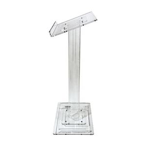 Pupitre élégant en acrylique transparent avec tube rond unique pour parler et chanter en présentant - Product Image 4