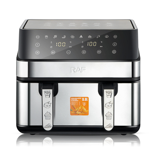 Nồi chiên không khí 2000W RAF hai giỏ chiên 8.5L điều khiển màn hình cảm ứng hướng dẫn nấu ăn nhắc nhở Hệ thống nhiệt - Product Image 3