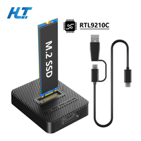 Carcasa para SSD M.2 RTL9210C USB3.2 Gen2 10Gbps NVMe y SATA, Protocolo Dual, Estación de Acoplamiento Vertical Externa de Plástico