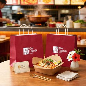 Bolsas de Papel Kraft Biodegradables, Reciclables y Ecológicas Personalizadas con Asas Retorcidas para Restaurantes y Servicios de Catering - Product Image 6