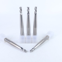 Fraise à queue conique à rayon d'angle pour l'usinage d'aluminium à cavités profondes, 2 dents, en carbure non revêtu, outil de fraisage CNC