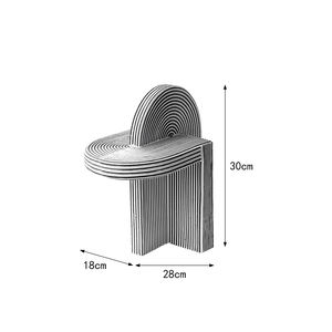Statue d'arche de créateur, rayures noires et blanches, ornements de table créatifs minimalistes pour la maison - Product Image 6