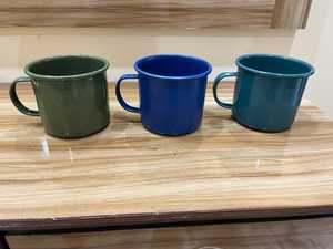 แก้วกาแฟเคลือบลายแคมป์ไฟ ขอบสีตามสั่ง สำหรับดื่มเอสเพรสโซ่ ใช้สำหรับตั้งแคมป์กลางแจ้ง - Product Image 1