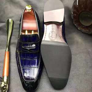 Mocasines de lujo para <span class=keywords><strong>hombre</strong></span>, piel de cocodrilo genuina, Formal para <span class=keywords><strong>hombre</strong></span>, oficina, vestido de piel de cocodrilo para <span class=keywords><strong>hombre</strong></span> - Product Image 6