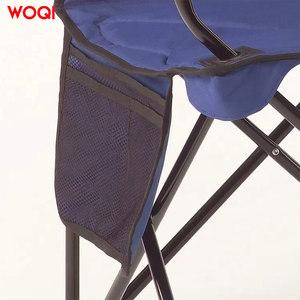 Silla plegable de playa Woqi color azul marino 45x45x90cm con bolsillo de malla para camping y picnics - Product Image 1