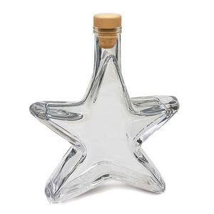 Bouteille en verre transparente en forme d'étoile à cinq branches de 100 ml et 200 ml avec bouchon en liège, étanche à l'<span class=keywords><strong>air</strong></span>, créative pour les boissons et le vin - Product Image 2