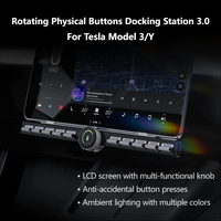 Accessoire automobile : Écran tactile avec éclairage et station d'accueil pour Tesla Model 3/Y/3 Highland/Y Juniper, extension de base de console à bouton, adaptateur de voiture