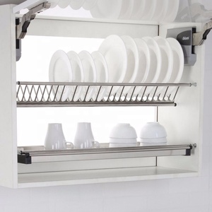 Estante para platos de diseño moderno para gabinete Estante para especias de acero inoxidable y metal cromado Estante para platos de almacenamiento de <span class=keywords><strong>cocina</strong></span> - Product Image 1