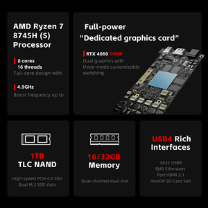 Ordinateur portable de jeu de haute qualité, tout neuf, modèle Firebat Huan 16 Air avec processeur R7 8745HS, carte graphique RTX 4060 8G - Product Image 4