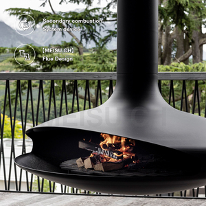 Chimenea Eléctrica Decorativa <span class=keywords><strong>de</strong></span> Bioetanol Suspendida <span class=keywords><strong>de</strong></span> Pared MEISU.CH con Llama Artificial y Control Remoto - Product Image 4