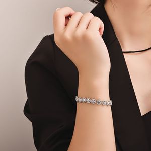 Roman Round Button Zirconium <b>Bracelet</b> <b>Copper</b> Alloy Bezel Setting Party Fashion Chain Link <b>Bracelet</b> ASL 0553Q - Product Image 2