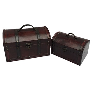 Offre spéciale Petite boîte cadeau en <span class=keywords><strong>bois</strong></span> recyclable avec logo <span class=keywords><strong>personnalisé</strong></span> Noble rétro <span class=keywords><strong>Coffre</strong></span> au trésor de pirate vintage avec poignée - Product Image 3