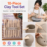 Giorgione – Lot de 10 outils en plastique pour modelage, sculpture et gravure de poterie, argile polymère, céramique, artisanat et fournitures d'art DIY