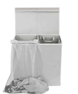 <b>Large</b> Dirty Clothes Hamper 2 Section Collapsible Laundry <b>Basket</b> Dorm Room Storage for Bedroom - Product Image 2