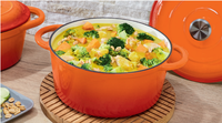 Ensemble de casseroles et marmites en fonte émaillée polie pour cuisine domestique, avec couvercle