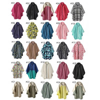Polypongee Haoya Imperméable Noir Vert Bleu Poncho Manteau de Pluie Poncho pour Adulte