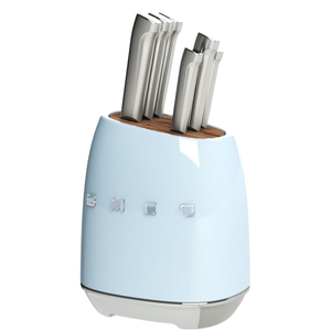 Ensemble complet de couteaux de chef de style italien - 6 lames spécialisées + support en acacia, esthétique rétro italienne - Product Image 3