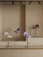 Tabouret de bar réglable en acier inoxydable de style minimaliste italien, chaise d'îlot domestique, tabouret haut pivotant à retour automatique, style design