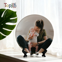 Assiette en céramique 3D personnalisée en gros avec support, logo personnalisé, décoration d'exposition