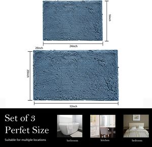 Tapis de salle de bain en chenille antidérapant et doux - Product Image 3