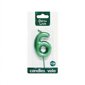 Vela Decorativa de Cera Verde para Fiestas No. Paquete de 6 Bengalas de Humo con Forma de Feliz Cumpleaños de 6 cm, sin Humo, en Caja, para Fiestas, Cumpleaños, Pascua, Nuevo - Product Image 1
