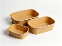 Bols à salade jetables écologiques imprimés sur mesure avec couvercles 28oz/750ml pour fêtes, en papier kraft