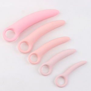 Zachte 5 Delige Siliconen Vaginale Dilatator Set Vaginisme Anale Plug Speelgoed Dilatator Vagina Verlichting Van Pijnlijke Seks - Product Image 6