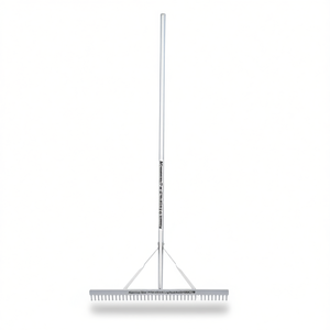 Râteau de jardin en aluminium argenté, 1 pièce, tête large de 36 pouces, manche long de 68 pouces, modèle D0100XUCI1W - Product Image 1