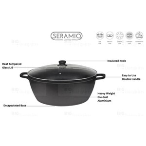 Grande marmite noire en aluminium moulé sous pression, grande marmite antiadhésive <span class=keywords><strong>40cm</strong></span> antiadhésive - Product Image 5