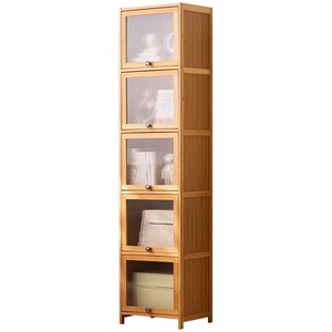Estantería de Bambú de Estilo Moderno y Simple, Librería, Mueble de Almacenamiento, Armario con Puerta, Mueble de Exhibición Integrado - Product Image 5