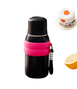 Nouvelle Bouteille d'Eau Isotherme en Acier Inoxydable pour Enfants, avec Paille et Sangle, Motif Mignon, Idéale comme Cadeau d'Affaires - Product Image 1
