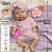 Poupée Reborn réaliste Peach 18 pouces en silicone solide, bébé nouveau-né réaliste lesté, souple et réaliste, pour collectionneur