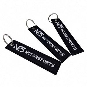 Personalized Tag <b>Custom</b> Cheap Fabric Woven Chain <b>Key</b> <b>Ring</b> - Product Image 4