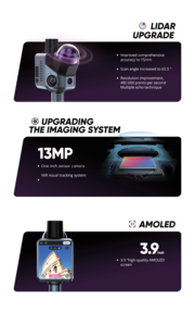 Scanner 3D Rayzoom G200 Space, modélisation haute précision, qualité d'image 8K, LiDAR, numérisation <span class=keywords><strong>de</strong></span> bâtiments et <span class=keywords><strong>de</strong></span> rues, rendu, éclaboussures gaussiennes - Product Image 3