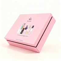 Boîte à parfum miniature en papier de luxe, recyclable, premium, 10 ml, emballage de flacon de parfum, boîte cadeau personnalisée avec logo, boîte en carton rose
