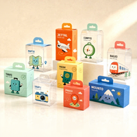 Boîte d'emballage personnalisée en plastique transparent pour houppette à poudre, boîtes pliables en acétate approuvées par la FDA pour usage cosmétique