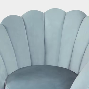 Modern Light Blue Velvet Accent Chair with <b>Gold</b> Legs Shell Back Lounge Chair for Home Office - Product Image 2