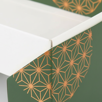 Boîte de présentation en papier géométrique vert or, emballage en papier personnalisé imprimé, support pour boîte à bento