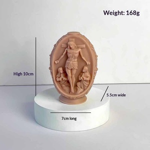 Oval Relief Sculpture Scented <b>Candle</b> Retro Embossed Figure Wax <b>Candle</b> Home Desktop Ornament Holiday Gift - Product Image 6