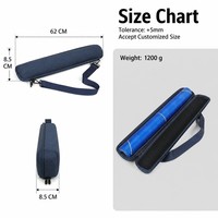 Sac de rangement cylindrique portable en EVA avec fermeture éclair, 7 pouces, pour tapis de yoga, cannes à pêche, drapeaux, étanche et anti-humidité