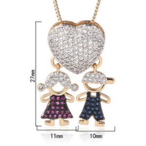 Premium Eco-friendly Copper Him and Her <b>Valentines</b> Necklace Cute Pendant Couple Jewelry for Festival & Anniversary <b>Gift</b> Daily - Product Image 2
