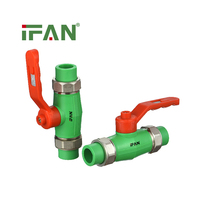 Vanne PPR IFAN EN 15874 de haute qualité, couleur verte, vanne d'arrêt PPR, échantillon gratuit, vanne à boisseau sphérique PPR