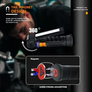 COB <b>LED</b> Work Light Dimmable USB Rechargeable <b>LED</b> <b>Flashlight</b> Inspection Lamp With Magnetic Hook Power Bank 18650 Battery Torch - Product Image 4