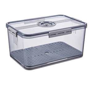 Luftdichte PET Kunststoff <span class=keywords><strong>Organizer</strong></span> Rechteck Gefrier schrank Speisekammer Lagerung Lebensmittel behälter Behälter Boxen Deckel für Küche Kühlschrank Schrank - Product Image 4