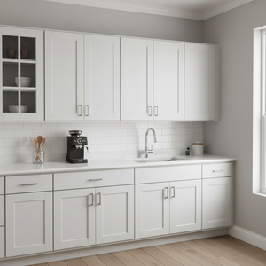 Mobile da cucina Sunique Sydney White Shaker 30x12x30 pollici, 2 ante, 2 ripiani, MDF, stile moderno - Product Image 4