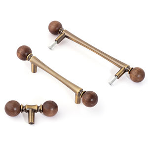 Zinc Alloy & Wooden Knobs Front Door Handle Quarto Portas Alças Móveis Gaveta Puxa para Armário Armário Nightstand Wardrobe - Product Image 5
