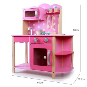 Детская игра для приготовления пищи, детская розовая деревянная игрушка для кухни, игровой набор для малышей