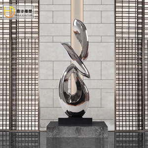 Escultura Irregular de Acero Inoxidable Jiahua con Acabado de Espejo, Arte Decorativo para Exteriores, Montaje en Suelo, Diseño Geométrico Abstracto - Product Image 2