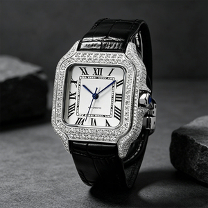 Reloj de Mujer con Diamantes Moissanite VVS, Reloj de Pulsera Femenino Elegante y de Lujo de Acero Inoxidable de Alta Calidad, Reloj de Joyería de Moda - Product Image 3